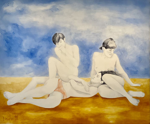 "Die Badenden Nr.4“, 180 x 120 cm, Acryl auf Leinwand, 1998