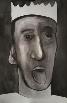 "so many me in me", 27 Teile je. 78x53cm, Chinatusche, Buntstifte, auf Bütten (Handgeschöpft) 2020