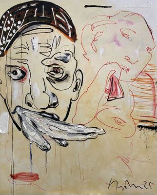 "Vaters Schweigen", 180 x 150 cm, Öl auf Leinwand, 2024/25"