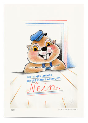 Risographie "Nein"