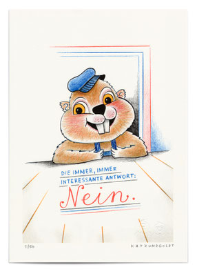 Risographie "Nein"