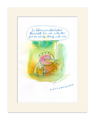 Originalzeichnung "Mitunter gar zu wenig streng"
