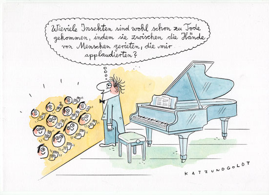Originalzeichnung "Gedanken der Vielumjubelten"