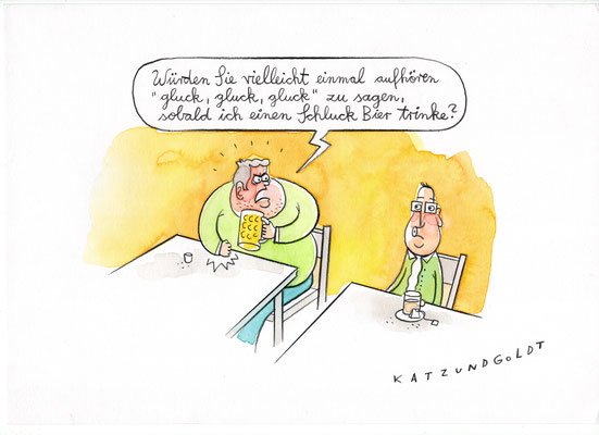Originalzeichnung "Gluck, gluck, gluck"