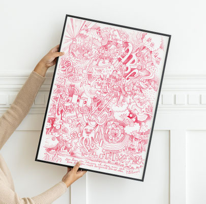 Im Raum – Variante "Rot auf Weiß"