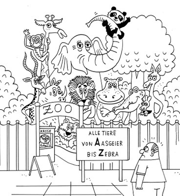 Originalzeichnung "Zoo ohne Aal"