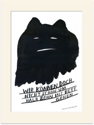 Originalzeichnung "Wir können doch nicht schon um halb zehn ins Bett gehen"