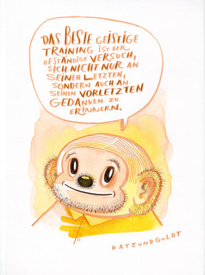 Originalzeichnung "Das beste geistige Training"