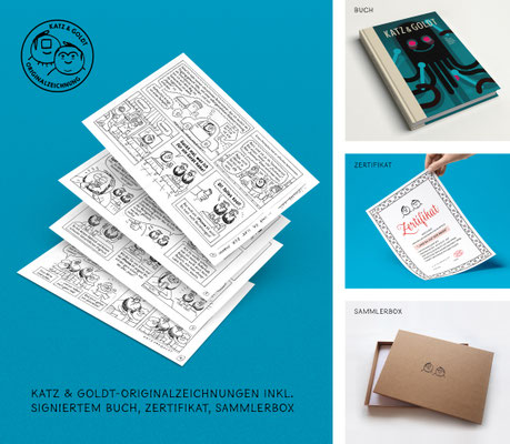 Originale inkl. signiertem Buch, Zertifikat, Sammlerbox