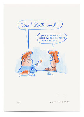 Risographie "Hier! Koste mal!"