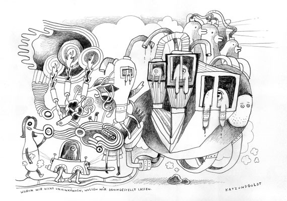 Originalzeichnung "Worum wir nicht umhinkommen, wollen wir dahingestellt lassen."
