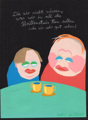Papierkollage "Brillenetuis"