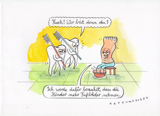 Originalzeichnung "Fußbadmaskottchen"