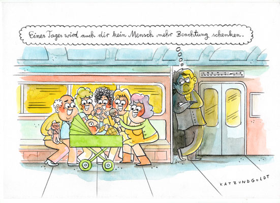 Originalzeichnung "Keine Beachtung"