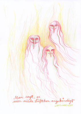 Originalzeichnung "Man sagt, es seien milde Lüftchen angekündigt"