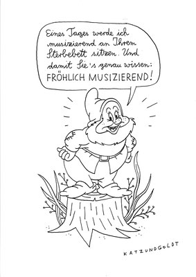 Originalzeichnung "Fröhlich musizierend"