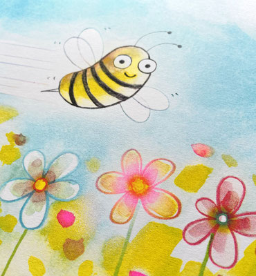 Risographie "Bienen" - Detail