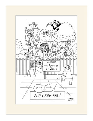 Originalzeichnung "Zoo ohne Aal"