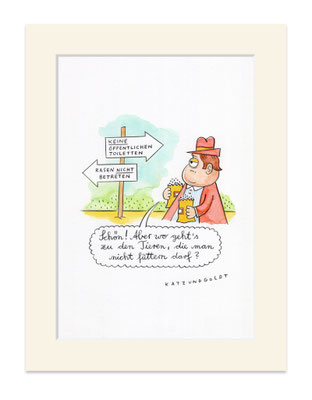 Originalzeichnung "Nicht füttern"