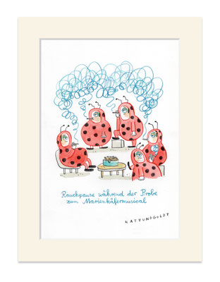 Originalzeichnung "Rauchpause"