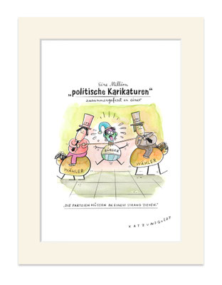 Originalzeichnung "Politische Karikaturen"