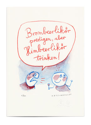 Risographie "Himbeerlikör" (A4, signiert)