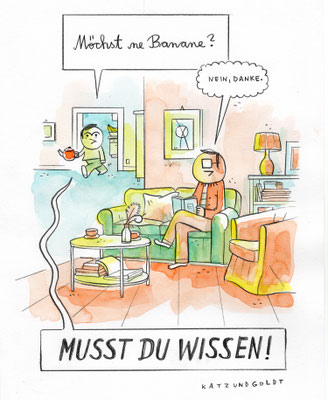 Originalzeichnung "Möchst 'ne Banane?"