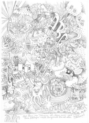Originalzeichnung "Der Sinn von Träumen"