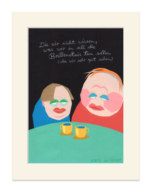 Papierkollage "Brillenetuis"