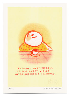 Risographie "Irgendwo nett sitzen"