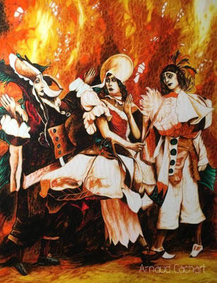 Les saltimbanques - dimensions 30F (92 x 73)