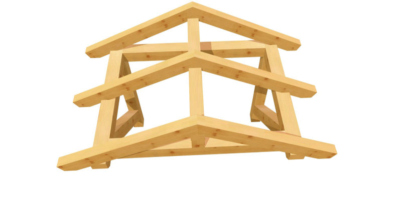 Vordach-Satteldach selber bauen - Holz-Baupläne