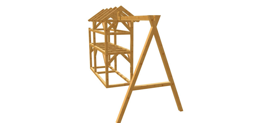 Kinder Spielturm selber bauen Kletterturm