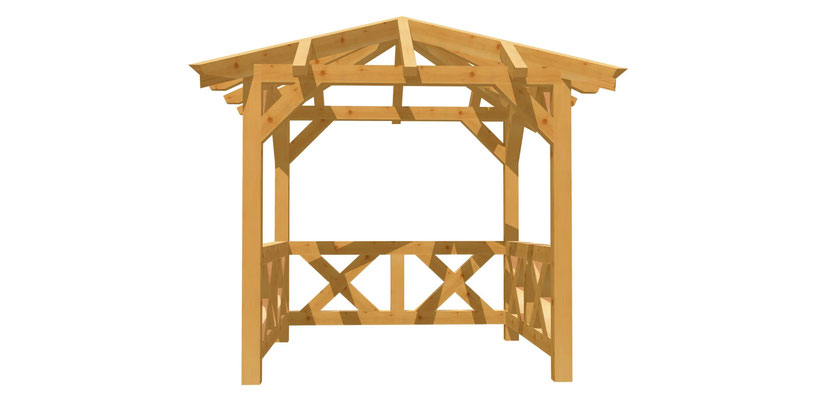 Holz-Pavillon selber bauen 2,2m x 2,2m
