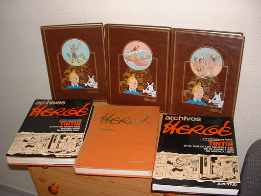 Rombaldi L'oeuvre intégrale d'Hergé Vol.01, 02 y 05.     Archives Hergé 1 Español 1990 y Archivos Hergé 1 (1973) y 4 (1980) Frances