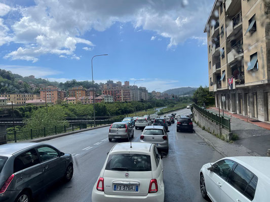 etwas mehr Verkehr als noch in den Bergen