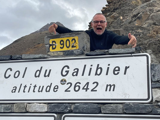 auf den col du Galibier - mit 2642 müM der zweithöchste Passe der Route