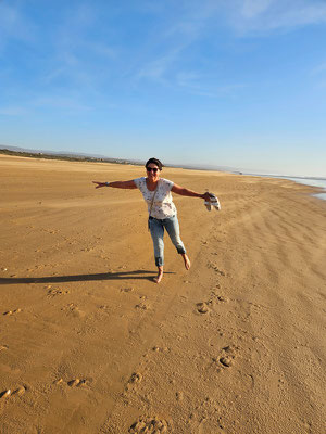 der Wind am Strand ist wirklich stark ...