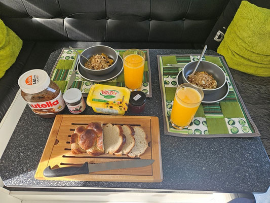 typisches Frühstück im Wohnmobil ;-)