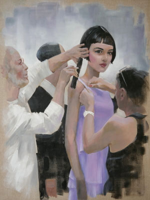 "Backstage III" 80x60, Mischtechnik auf Leinwand