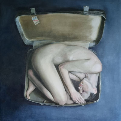 "Bon Voyage" 80x80x4, Öl auff Leinwand