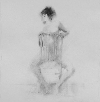  Graphit/Mischtechnik auf Papier 30x30