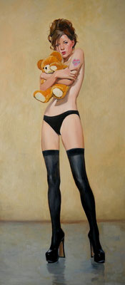 "Love myself" 100x45, Öl auf Leinwand