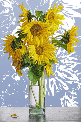 Sonnenblume blau / UNIKAT / 2019 / 22.000 x 15.000 pix