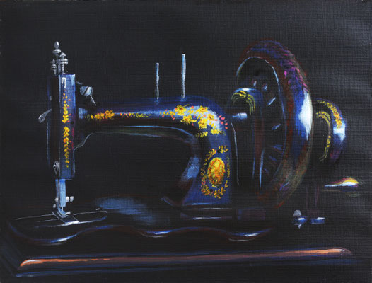 Singer-Nähmaschine meiner Urgrossmutter gekauft 1883 in NY / 3. Acrylbild / Sep. 2019