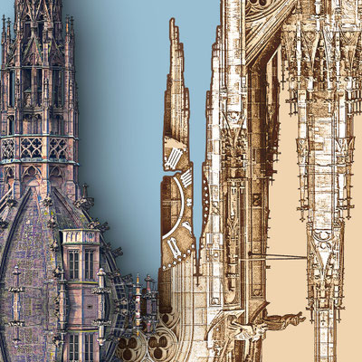 Bildausschnitt: FFM Dom Spiegelcollage