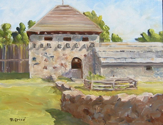 North Court - Plein air oil - Ste. Marie Among The Hurons - sold