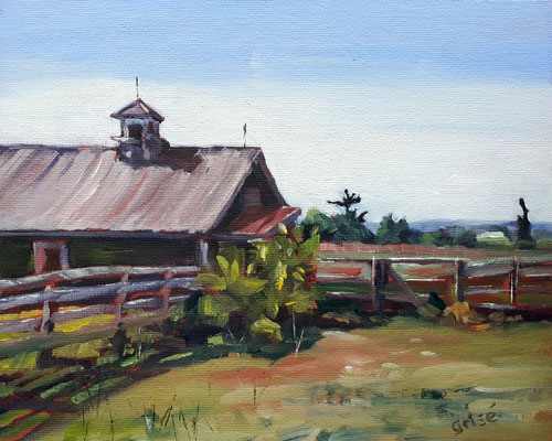The Chicken Barn                    10x8 oil - unframed      $140.CAD - free shipping    To purchase or view, please contact me.