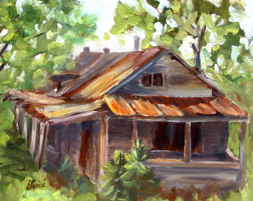 House At Tory Hill - oil - plein air course with John D. Anderson - sold