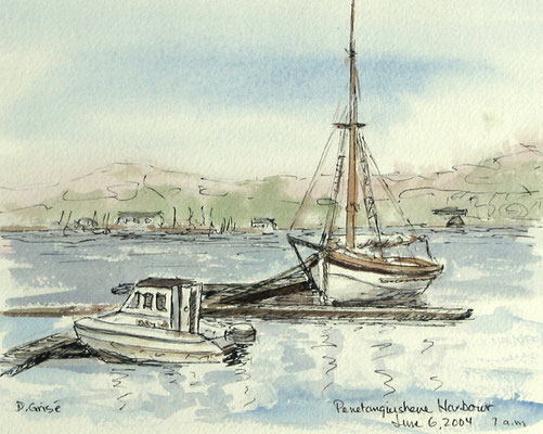 Penetang Harbour - wc plein air sketch- sold